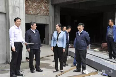 市長陳青，副市長王月成陪同省電力投資集團(tuán)公司總經(jīng)理李輝一行深入階州廣場視察