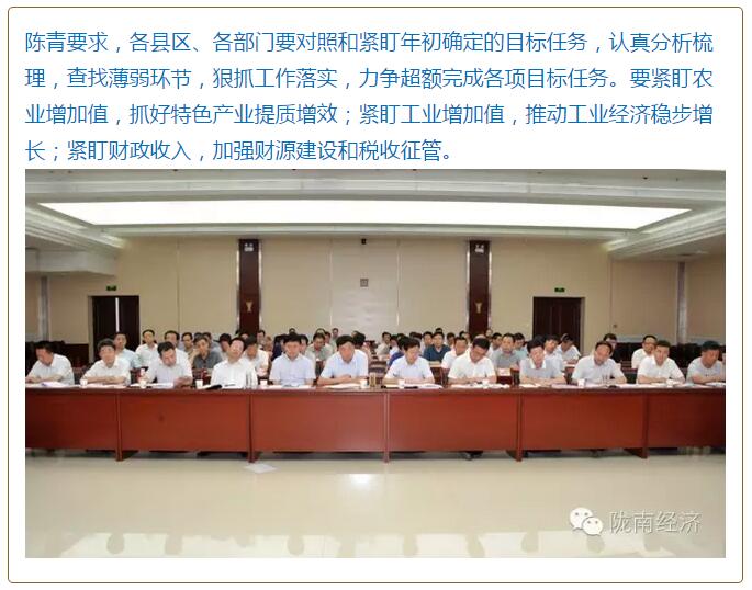 陳青在市政府全體會議上強調(diào)：緊盯一個目標抓好九大任務(wù)落實強化三項保障，確保全市經(jīng)濟社會持續(xù)快速發(fā)展